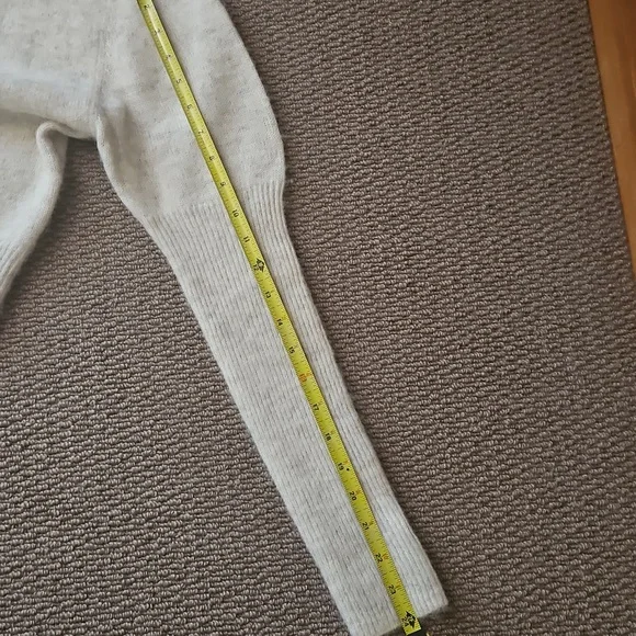 Madewell Off-white Alpaca-blend Mockneck Puff Sleeve Sweater Size Small, NWT - Picture 8 of 9